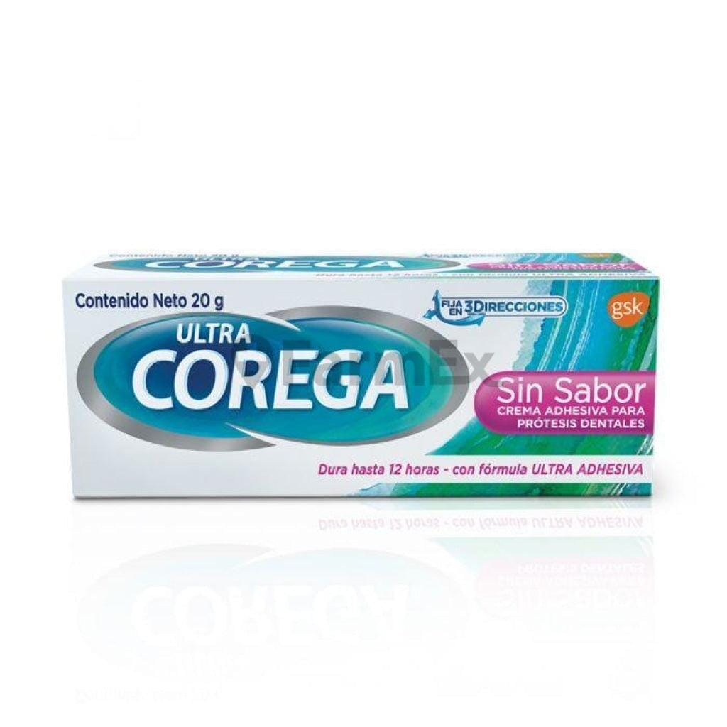 Corega Ultra Sin Sabor Crema Adhesiva x 20 g Farmex-Fonasa-Persistente